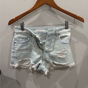PacSun Sky Blue Ripped Jean Shorts
